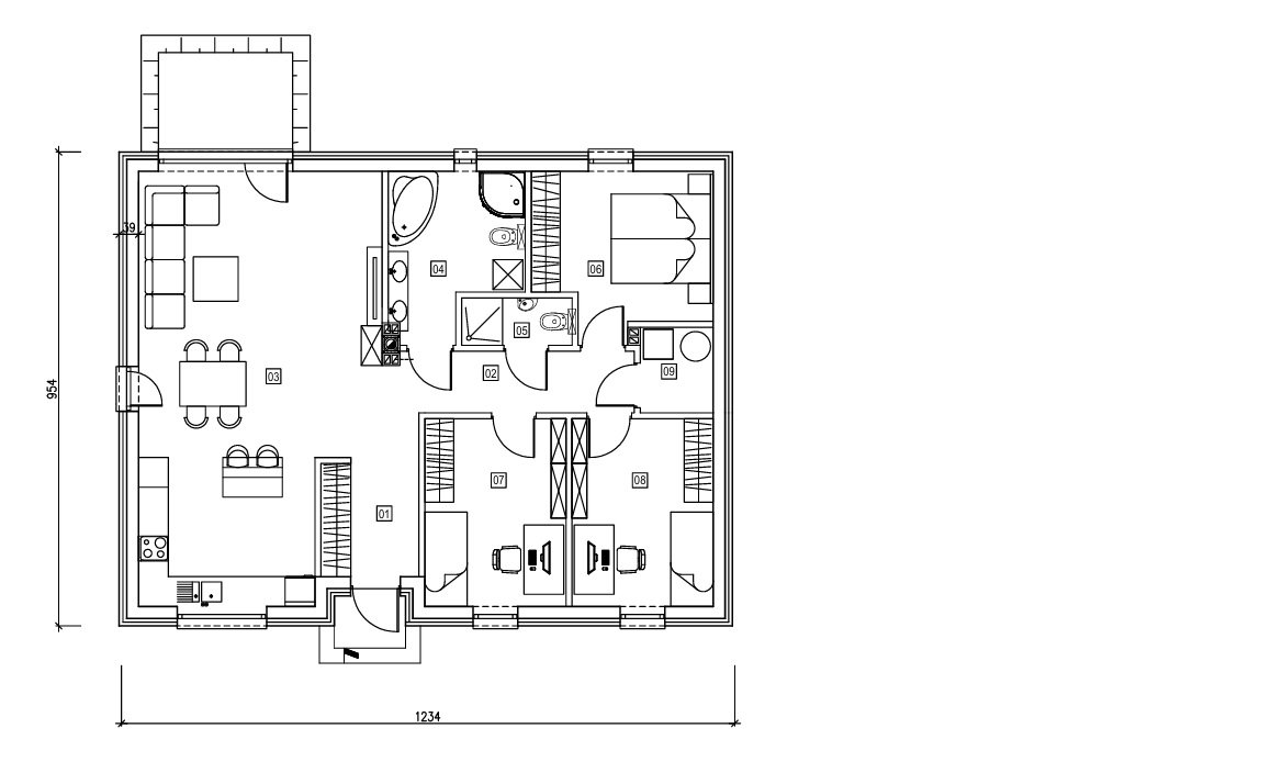 Rzut parteru projektu PBI HOME 92