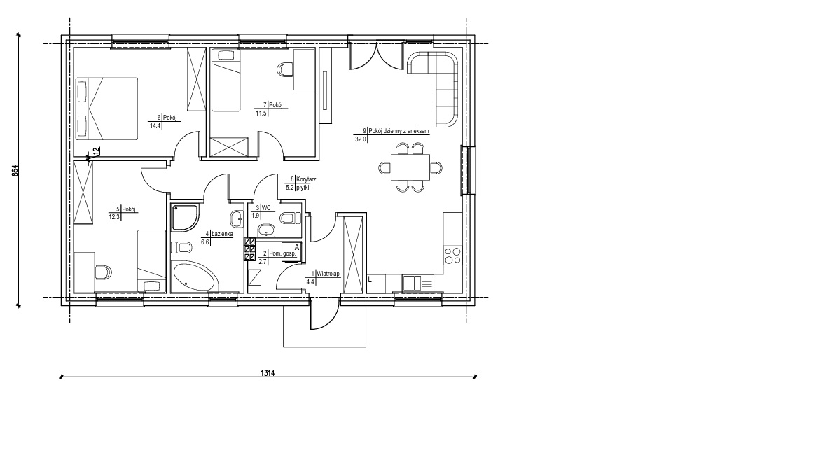 Rzut parteru projektu PBI HOME 91